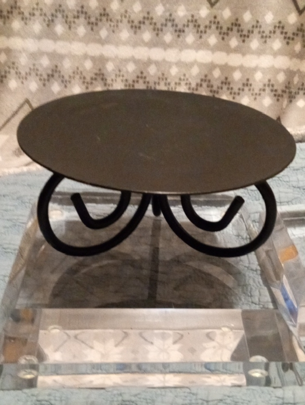 Source Unknown Black Metal Decorative Candle Holder